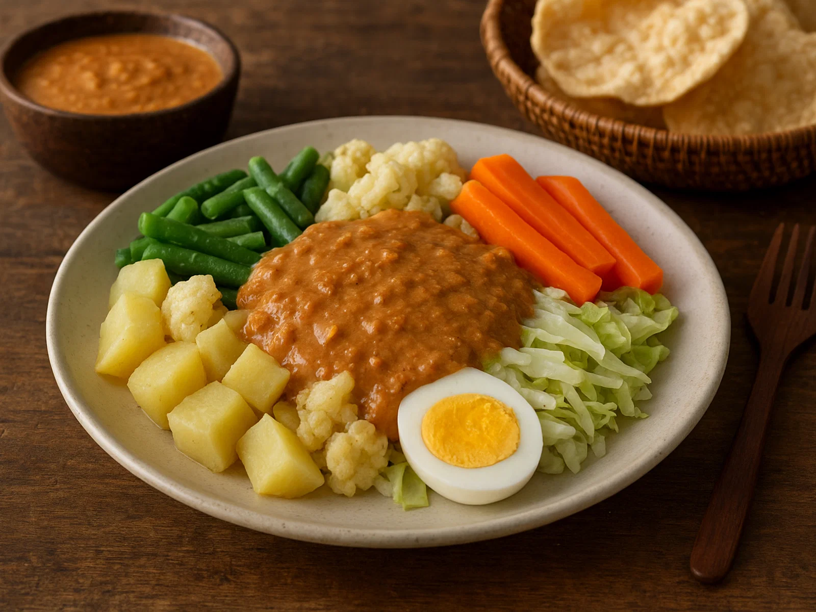 Gado-Gado – Indonesischer Gemüsesalat mit Ei und Erdnusssoße
