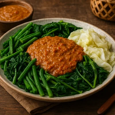 Pecel – Indonesisches Gemüse mit scharfer Erdnusssauce