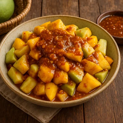 Rujak – Indonesischer Obstsalat mit scharf-süßer Tamarindensoße