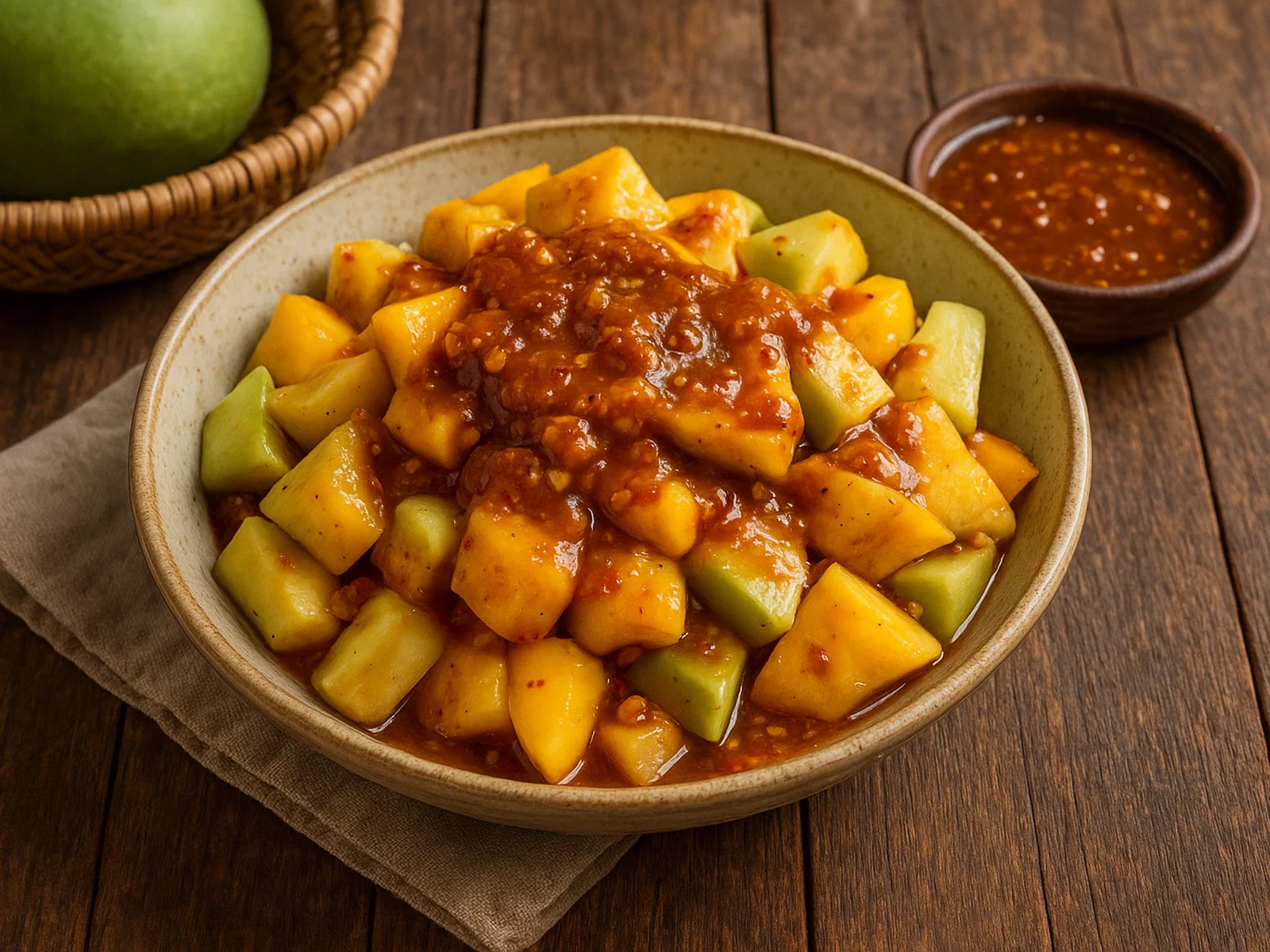 Rujak – Indonesischer Obstsalat mit scharf-süßer Tamarindensoße