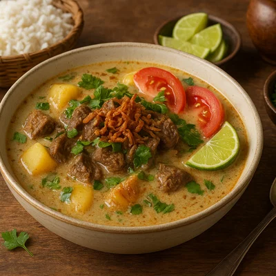 Soto Betawi – Indonesische Rindfleischsuppe aus Jakarta