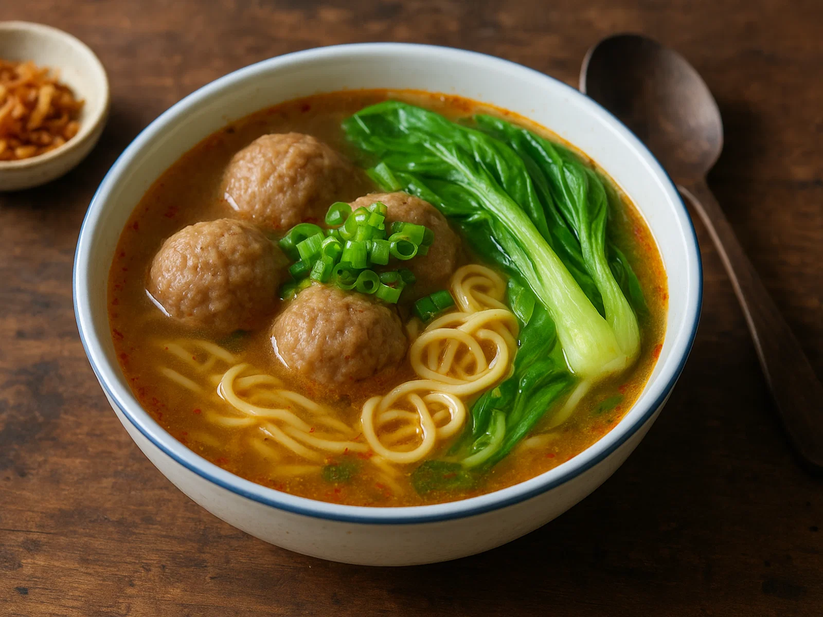 Bakso – Indonesische Rindfleischbällchen in würziger Brühe mit Nudeln