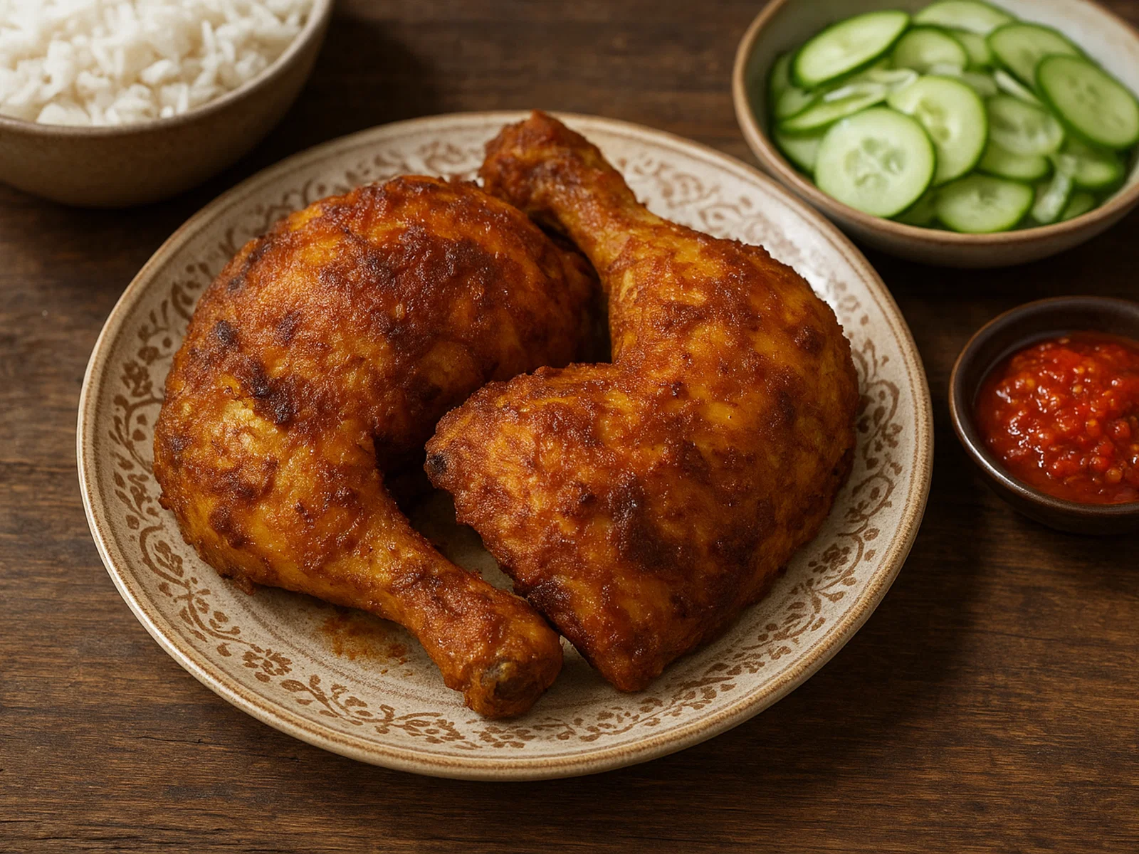 Ayam Goreng – Indonesisches frittiertes mariniertes Hähnchen