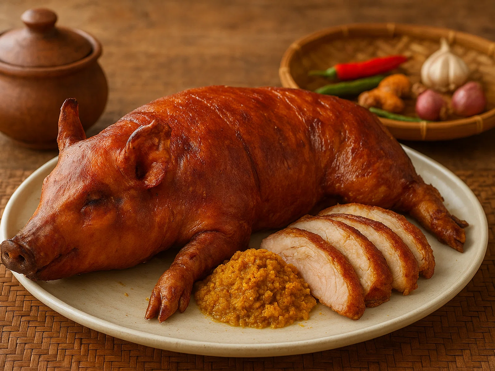 Babi Guling – Balinesisches Spanferkel mit Gewürzpaste (Ofenvariante)