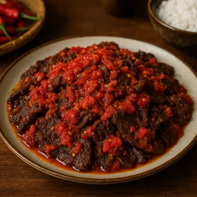 Dendeng Balado – Knuspriges Rindfleisch mit Chili-Relish