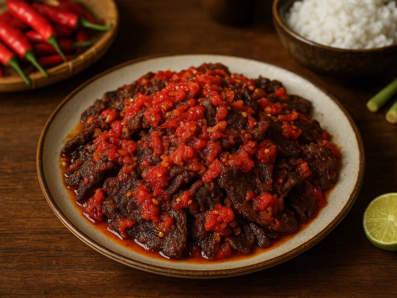 Dendeng Balado – Knuspriges Rindfleisch mit Chili-Relish