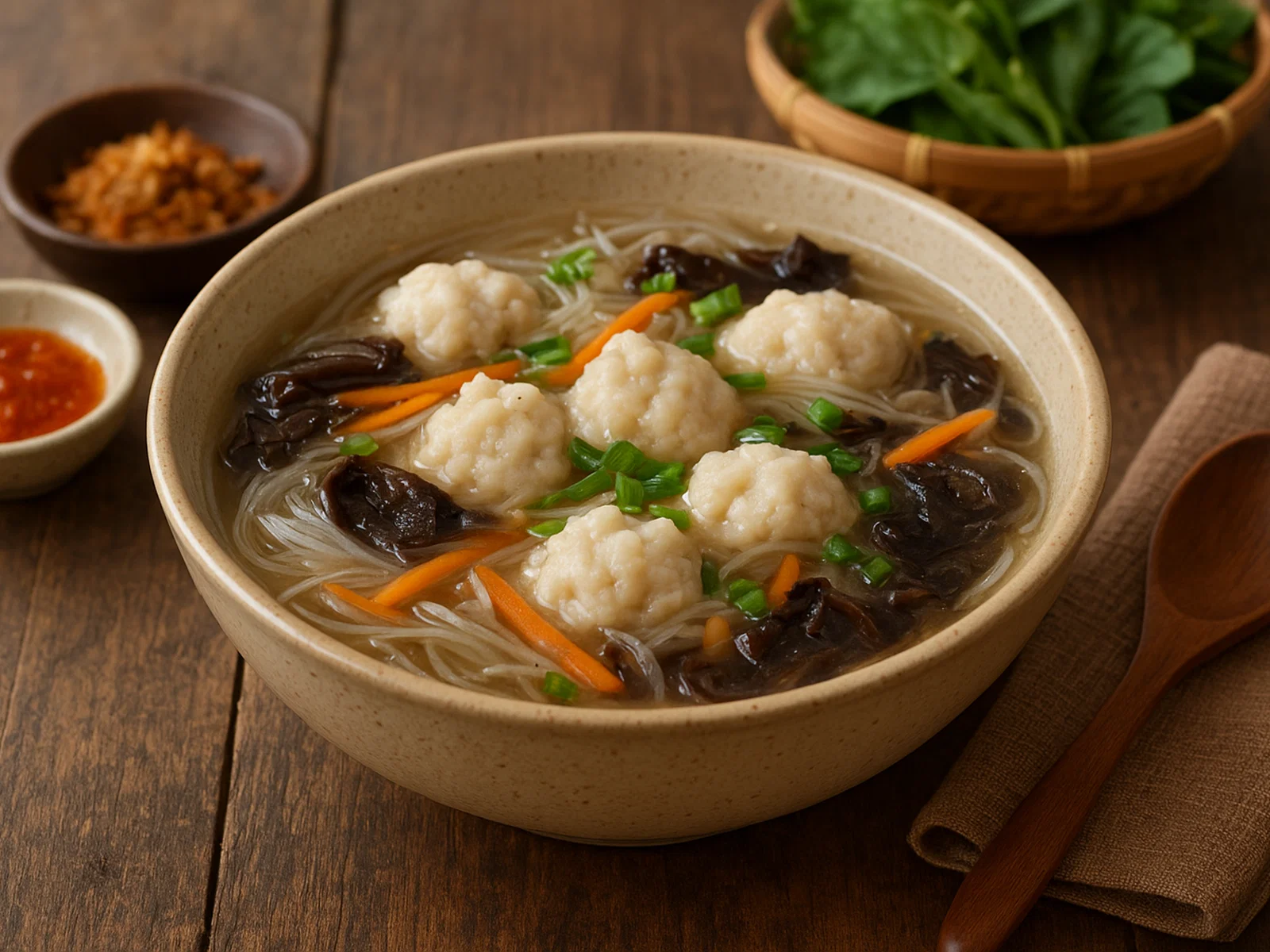 Tekwan – Fischbällchen-Suppe aus Palembang