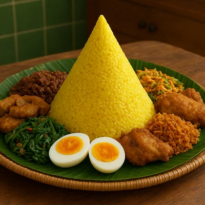 Nasi Tumpeng – Festlicher gelber Kegelreis