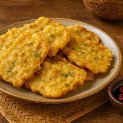 Tempe Mendoan – Dünn frittierter Tempeh im Teigmantel