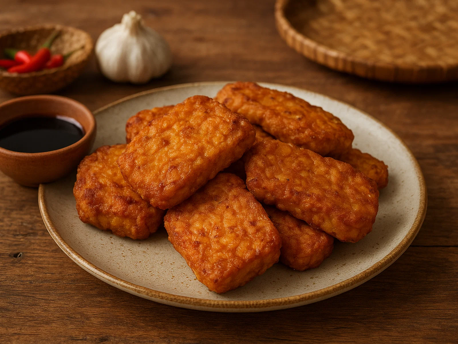 Tempe Goreng – Knusprig frittierter Tempeh