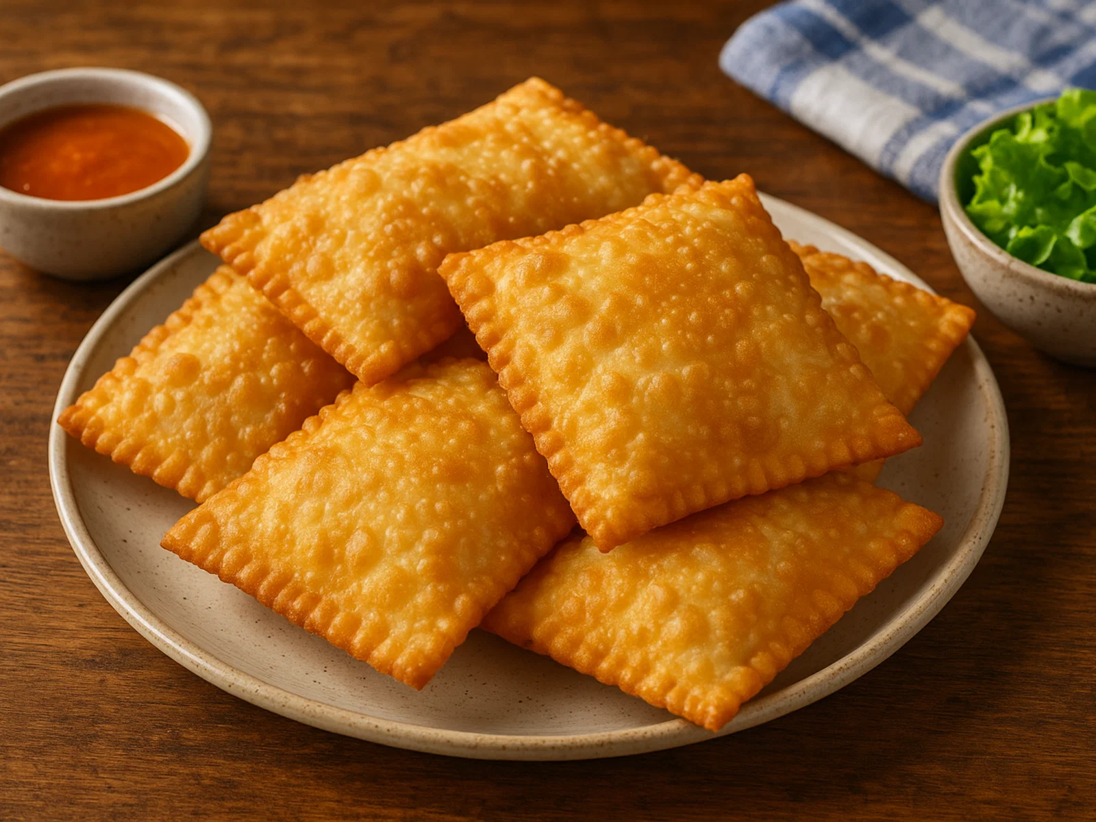 Brasilianische Pastel – frittierte gefüllte Teigtaschen