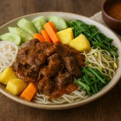 Rujak Cingur – Salat aus Obst, Gemüse und Rindermaul