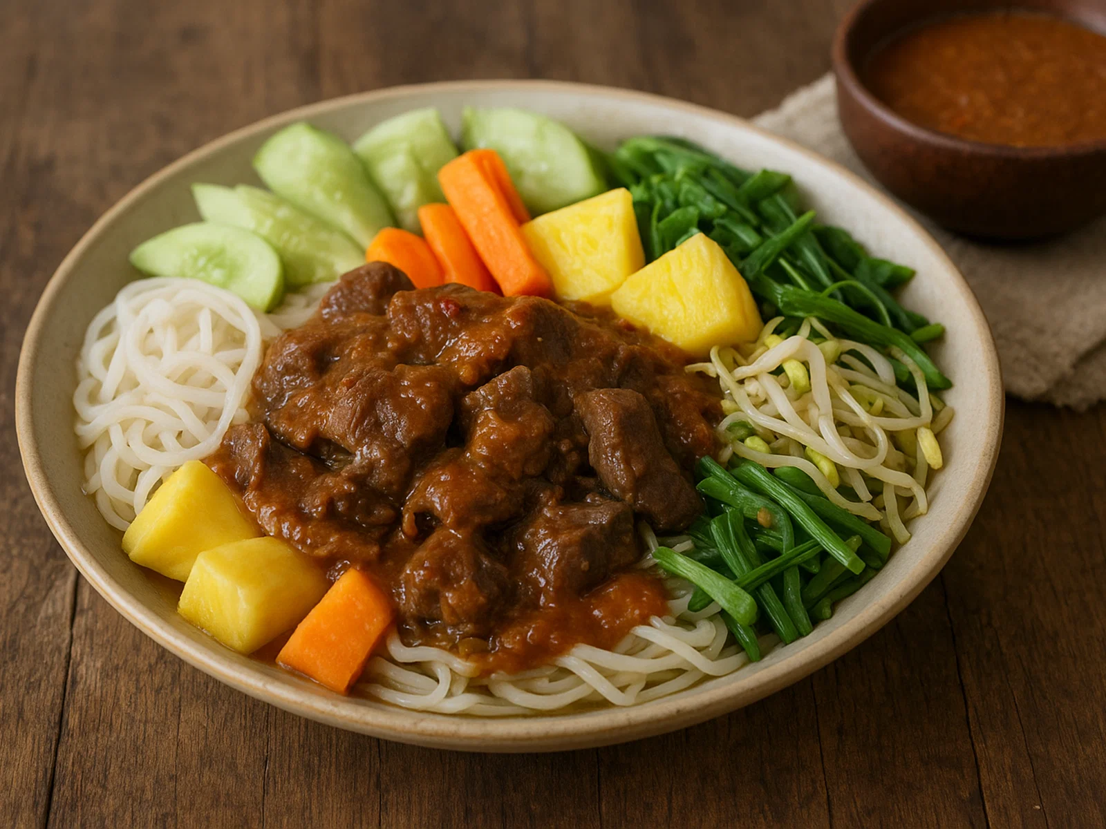 Rujak Cingur – Salat aus Obst, Gemüse und Rindermaul