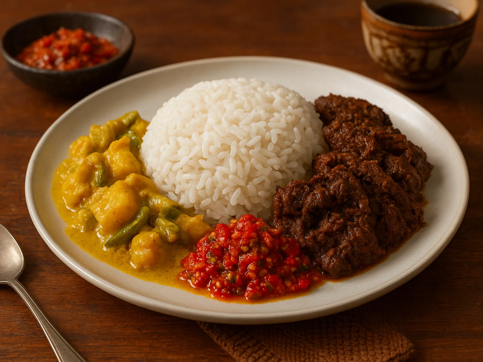 Nasi Padang – Reis mit Minang-Beilagen