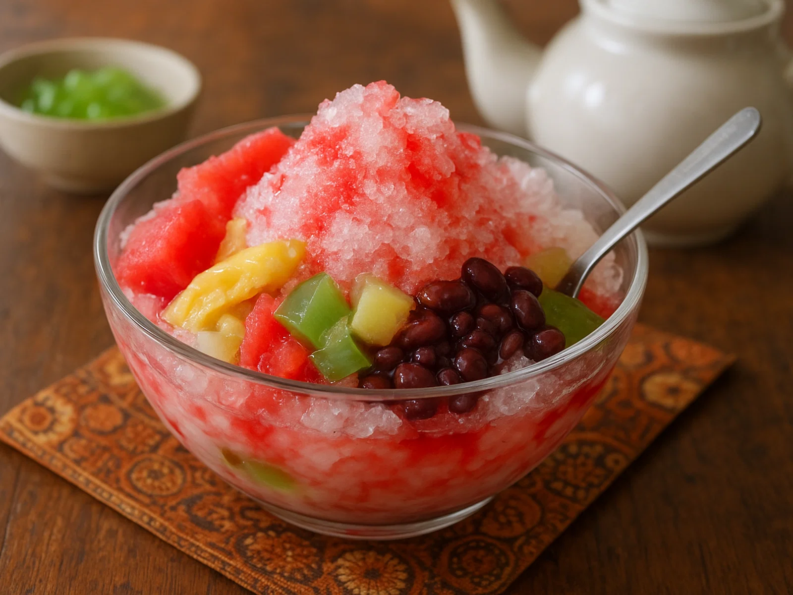 Es Campur – Indonesisches Eis-Dessert mit Früchten und Sirup
