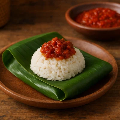 Nasi Kucing – kleine Reisportion mit Sambal (Katzenreis)
