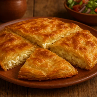 Byrek me djathë – albanische Käse-Byrek aus Strudelteig