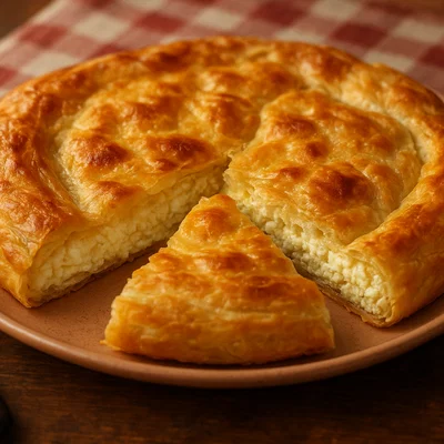 Byrek me gjizë – albanische Käse-Byrek mit Frischkäsefüllung