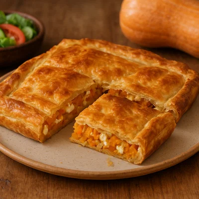 Byrek me Kungull – Albanische Kürbis-Blätterteigpastete