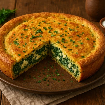 Shapkat – Gjirokastraer Maismehl‑Pie mit Mangold und Käse