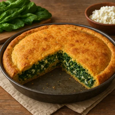 Kanavace – Korça-Pie mit Mangold und Maismehl