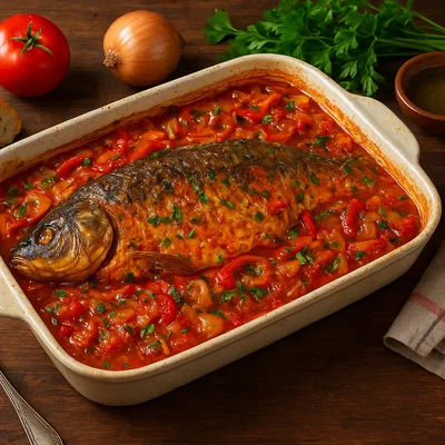 Tavë krapi – Karpfenauflauf vom Shkodra-See