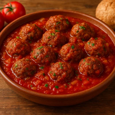 Qofte me salcë – Albanische Hackbällchen in Tomatensoße