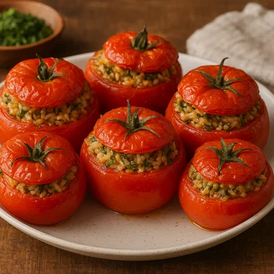 Gefüllte Tomaten mit Reis (Domate të mbushura)