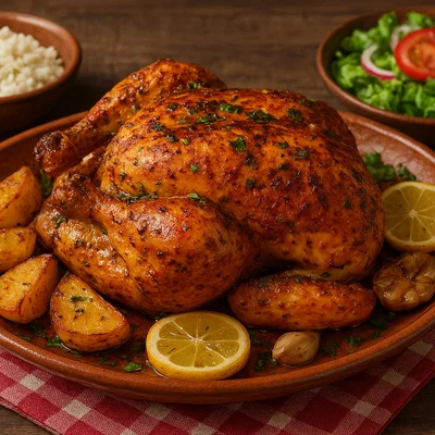 Pulë e pjekur – albanisches Brathähnchen aus dem Ofen