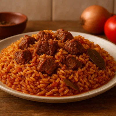 Pilaf me mish – Albanischer Reispilaw mit Fleisch