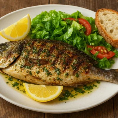 Peshk në skarë – Albanischer Grillfisch mit Zitronen-Knoblauch-Marinade