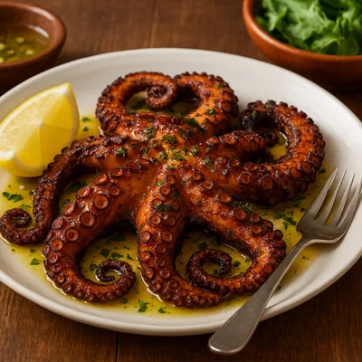 Oktapod në zgarë – Gegrillter Oktopus