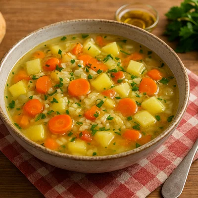 Supë me perime – Albanische Gemüsesuppe