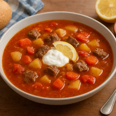 Çorbë – albanische säuerliche Fleisch-Gemüse-Suppe