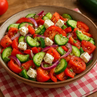 Sallatë fshati – Balkanscher Bauernsalat mit Tomaten, Gurken und Käse