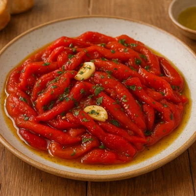 Salat aus gerösteten Paprika (Sallatë me speca të pjekur)