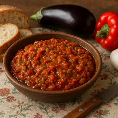 Patëllxhanë pingjur – albanischer Auberginen-Paprika-Relish