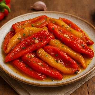 Speca të skuqur – Gebratene Paprika nach albanischer Art