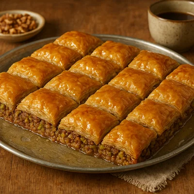 Baklava mit Nussfüllung und Zuckersirup