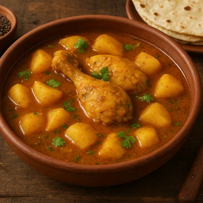Murgi Jhol – Leichtes bengalisches Hühnercurry mit Kartoffeln