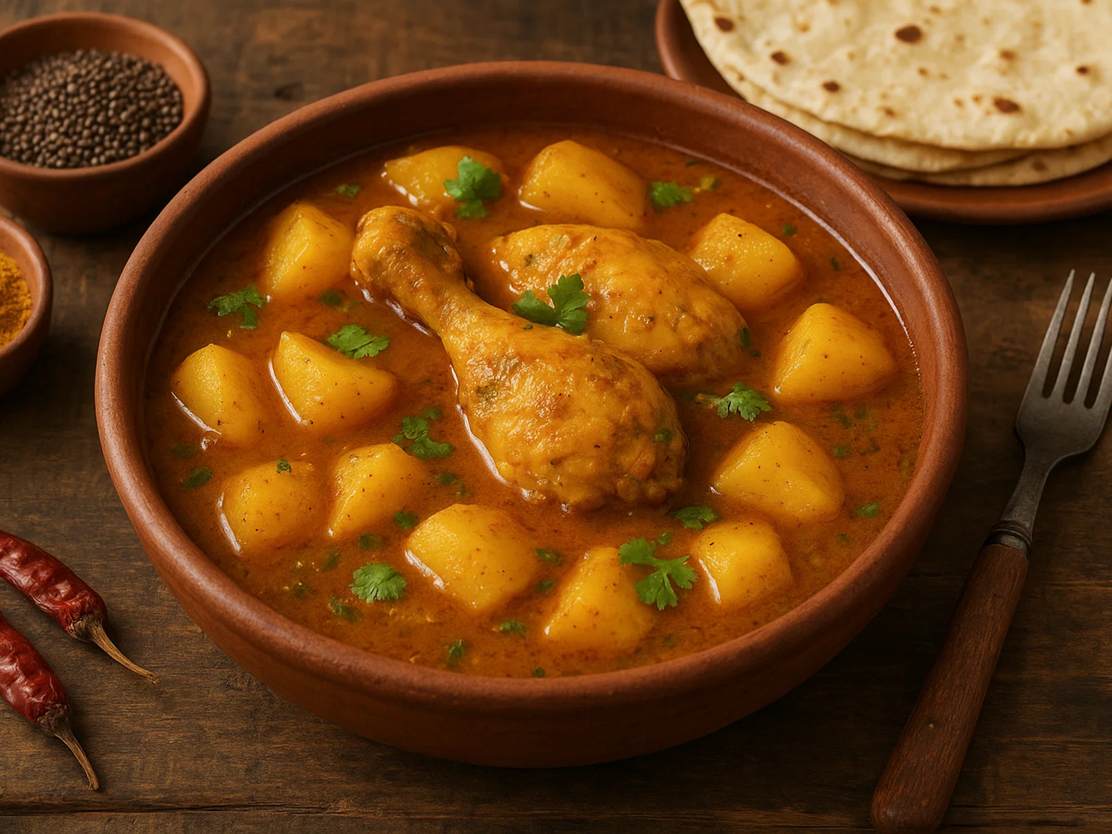 Murgi Jhol – Leichtes bengalisches Hühnercurry mit Kartoffeln