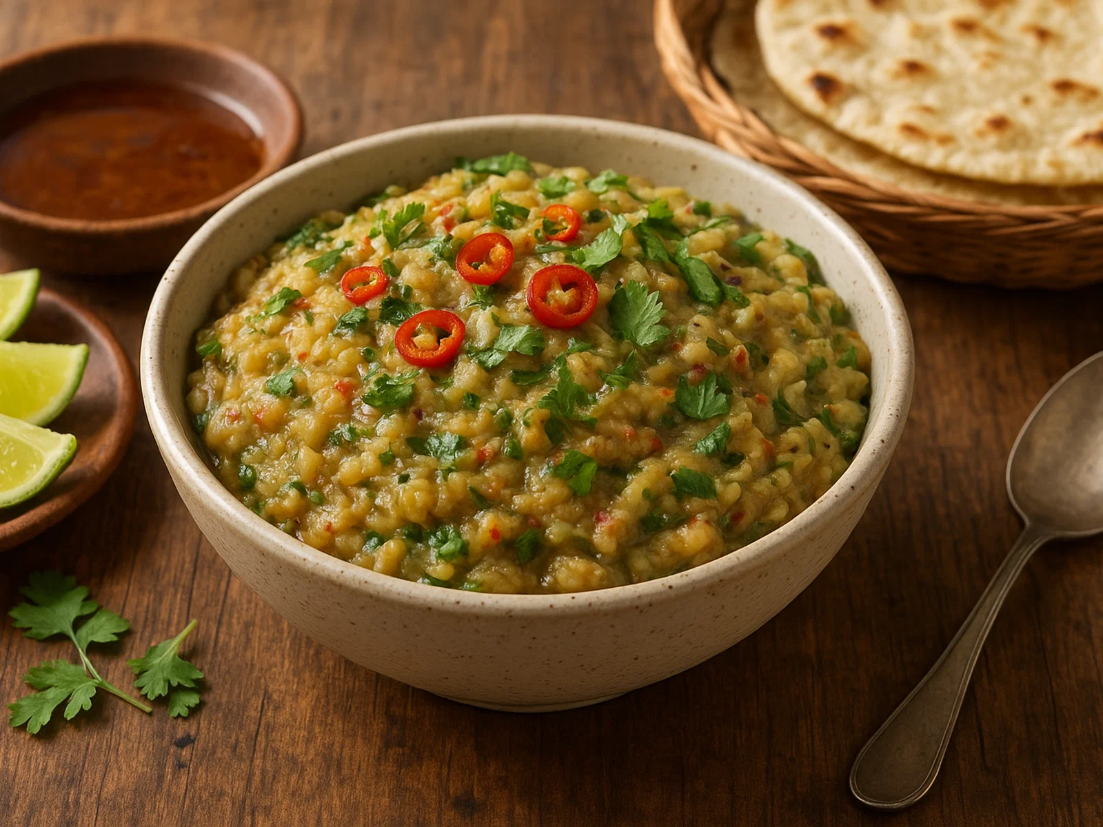 Begun Bhorta – Bengalisches Püree aus gegrillter Aubergine