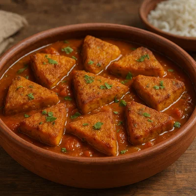 Dhokar Dalna – Frittierte Linsenkuchen in Currysoße