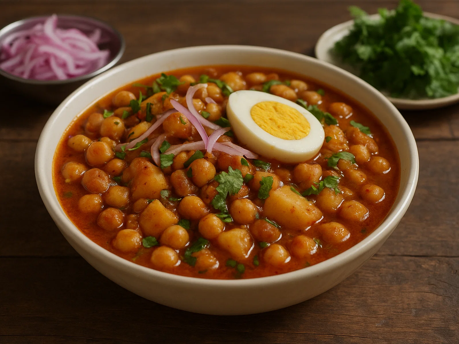 Chotpoti – Würziger bengalischer Snack mit Kichererbsen, Kartoffeln und Ei