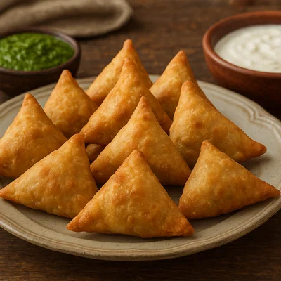 Singara – Indische frittierte Teigtaschen mit Kartoffel-Gemüse-Füllung