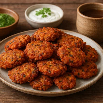 Piyaju – Frittierte Zwiebel-Linsen-Puffer