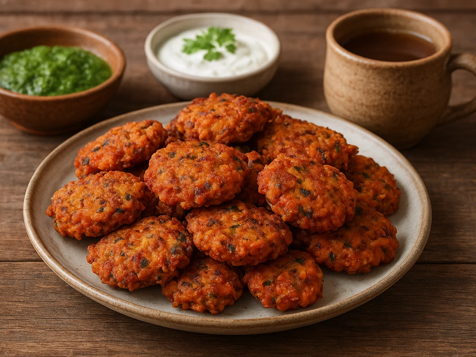 Piyaju – Frittierte Zwiebel-Linsen-Puffer