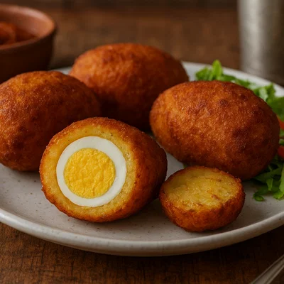 Dim Chop – Frittierte, mit Ei gefüllte Kartoffelkroketten