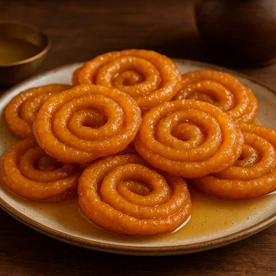 Chhanar Jilapi – Bengalisches Frischkäsegebäck in Sirup
