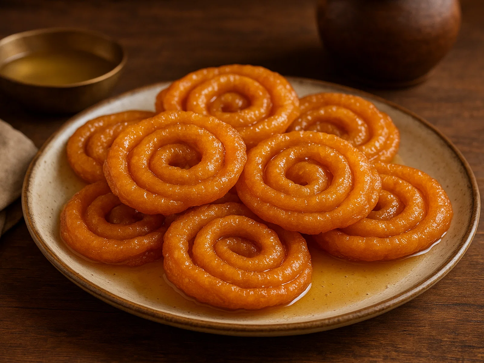 Chhanar Jilapi – Bengalisches Frischkäsegebäck in Sirup